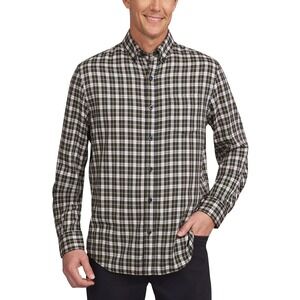 Lands' End Mens Plaid Button‎ Down Long Sleeve Shirt Multicolor Casual Size L